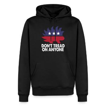 Ne marchez sur personne Humour libertaire Porcupine F - Sweat à capuche Premium bio Homme - noir - Devant - Nico (187cm)