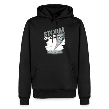 Storm Chaser Tornado T-Shirt - Männer Premium Bio Hoodie - Schwarz - Vorne - Nico (187cm)