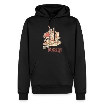 Hase Horror Gruselig Angst Blutig Zombie Grusel Un - Männer Premium Bio Hoodie - Schwarz - Vorne - Nico (187cm)