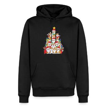 Lustiger Corgi Weihnachtsbaum Weihnachten Geschenk - Männer Premium Bio Hoodie - Schwarz - Vorne - Nico (187cm)