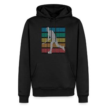 hockey up your life skills field hockey sport coin - Sweat à capuche Premium bio Homme - noir - Devant - Nico (187cm)
