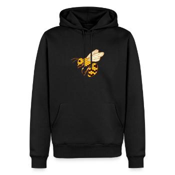 Miel roi apiculteur abeilles abeilles reine nid d'abeilles - Sweat à capuche Premium bio Homme - noir - Devant - Nico (187cm)