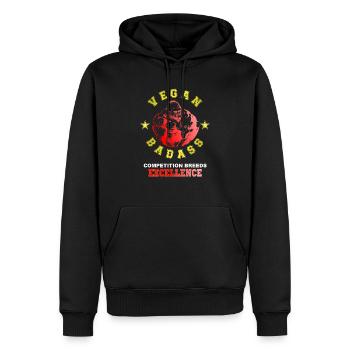 Bodybuilding Vegan Badass Gorilla Sport - Sweat à capuche Premium bio Homme - noir - Devant - Nico (187cm)
