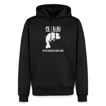 Seekuh Seepferdchen war aus Seekühe - Männer Premium Bio Hoodie - Schwarz - Vorne - Nico (187cm)