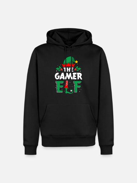 Christmas Elf Shirt Gamers - Men’s Premium Organic Hoodie - black