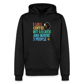 Kaffee, Hund Leute - Männer Premium Bio Hoodie - Schwarz - Vorne - Nico (187cm)