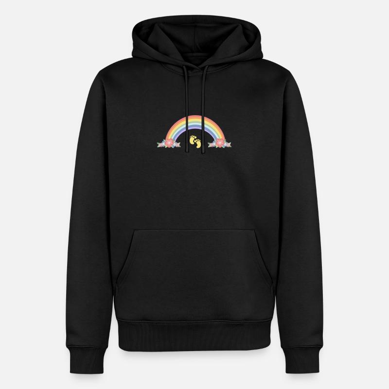 Maman bébé arc-en-ciel - Sweat à capuche Premium bio Homme - noir