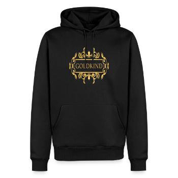 gold ornament grunge aesthetic rich fashion muster - Männer Premium Bio Hoodie - Schwarz - Vorne - Nico (187cm)