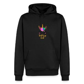 Fille dont c'est l'anniversaire - Sweat à capuche Premium bio Homme - noir - Devant - Nico (187cm)