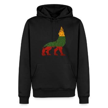 Lietuva Iron Wolf - Männer Premium Bio Hoodie - Schwarz - Vorne - Nico (187cm)