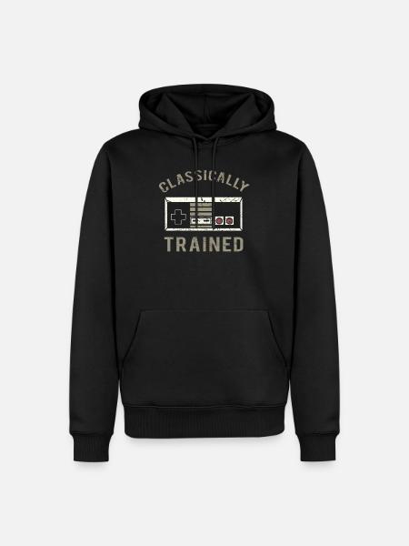 Classically Trained retrogaming video gamer - Men’s Premium Organic Hoodie - black