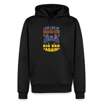 Aufstieg zu Big Bro - Männer Premium Bio Hoodie - Schwarz - Vorne - Nico (187cm)