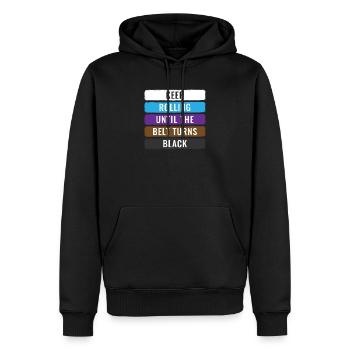 Keep Rolling BJJ Gifts Jujitsu Gift Brazilian Jiu- - Men’s Premium Organic Hoodie - black - Front - Nico (187cm)