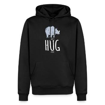 Je veux étreindre un rhinocéros - Chemise drôle de rhinocéros - Sweat à capuche Premium bio Homme - noir - Devant - Nico (187cm)