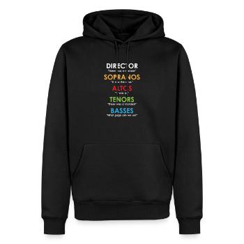 Drôle Chef de chœur Cadeaux Orchestre Soprano Alto - Sweat à capuche Premium bio Homme - noir - Devant - Nico (187cm)