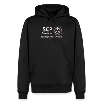 SCP Symbol Glitched version - Sweat à capuche Premium bio Homme - noir - Devant - Nico (187cm)