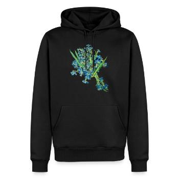Vincent van Gogh * Iris Irises Flowers 1889 - Men’s Premium Organic Hoodie - black - Front - Nico (187cm)