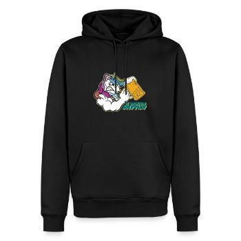 Licorne Ça dégénère quand même - Sweat à capuche Premium bio Homme - noir - Devant - Nico (187cm)