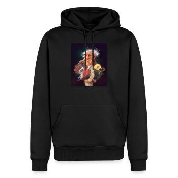 Erich Honecker DDR Karikatur by Sebastian Krüger - Männer Premium Bio Hoodie - Schwarz - Vorne - Nico (187cm)