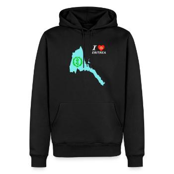Carte drapeau érythréen - Sweat à capuche Premium bio Homme - noir - Devant - Nico (187cm)