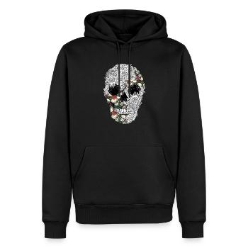 Cooler Totenkopf - Männer Premium Bio Hoodie - Schwarz - Vorne - Nico (187cm)