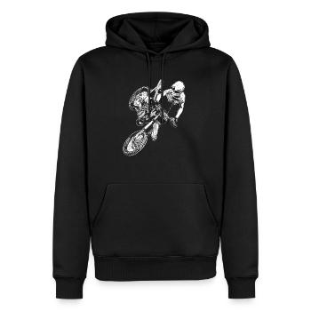 Motocross Design Enduro / Geschenkidee - Männer Premium Bio Hoodie - Schwarz - Vorne - Nico (187cm)