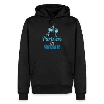 Partners In Wine - Men’s Premium Organic Hoodie - black - Front - Nico (187cm)