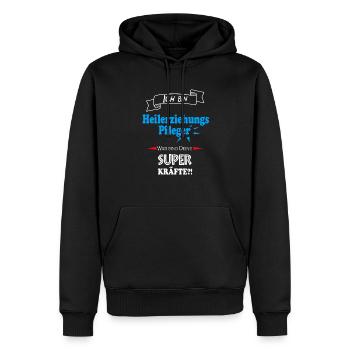 Heilerziehungspfleger Design Superkräfte Beruf - Männer Premium Bio Hoodie - Schwarz - Vorne - Nico (187cm)