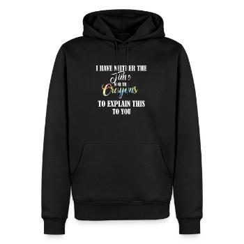 T-shirt Je n'ai ni le temps ni les crayons - Sweat à capuche Premium bio Homme - noir - Devant - Nico (187cm)