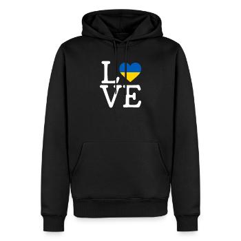 i love ukraine, ukrainian ukraine - Men’s Premium Organic Hoodie - black - Front - Nico (187cm)