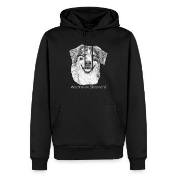 Australien Shepherd zeichnung Gassi Hund Shepherd - Männer Premium Bio Hoodie - Schwarz - Vorne - Nico (187cm)