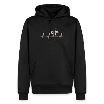 Poi-Herzschlag für Poi-Wender - Männer Premium Bio Hoodie - Schwarz - Vorne - Nico (187cm)
