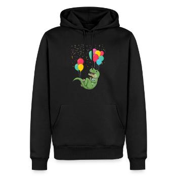 Dino volant | Cadeau d’anniversaire des enfants mignons - Sweat à capuche Premium bio Homme - noir - Devant - Nico (187cm)