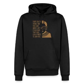 Ruth Bader Ginsburg porte-parole sur le droit des femmes - Sweat à capuche Premium bio Homme - noir - Devant - Nico (187cm)
