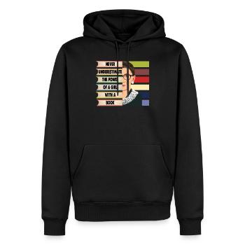 La citation de Ruth Bader Ginsburg ne jamais estimer le RI - Sweat à capuche Premium bio Homme - noir - Devant - Nico (187cm)