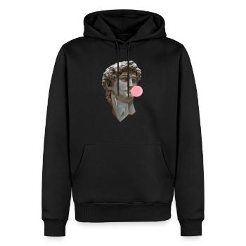 DAVID MICHELANGELO mit Kaugummi Statue Kunst - Männer Premium Bio Hoodie - Schwarz - Vorne - Nico (187cm)