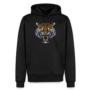 Stammes-Raubtiger - Männer Premium Bio Hoodie - Schwarz - Vorne - Nico (187cm)