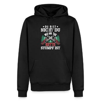 Du bist nicht du wenn die Kette stumpf ist - Männer Premium Bio Hoodie - Schwarz - Vorne - Nico (187cm)