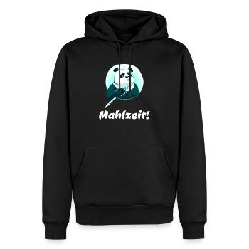 Mahlzeit! - Männer Premium Bio Hoodie - Schwarz - Vorne - Nico (187cm)