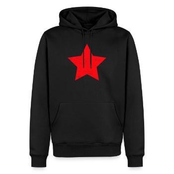 Roter Stern Vintage - Männer Premium Bio Hoodie - Schwarz - Vorne - Nico (187cm)