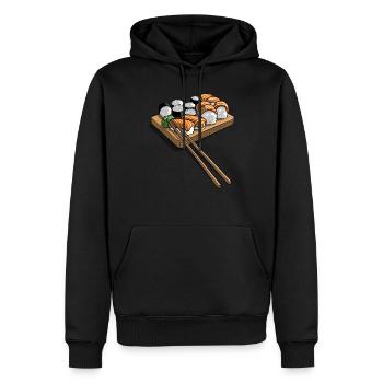 Realistic sushi - Men’s Premium Organic Hoodie - black - Front - Nico (187cm)