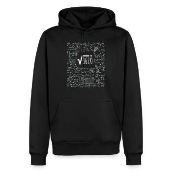 60th Birthday Square Root of 3600: 60 Years Old - Men’s Premium Organic Hoodie - black - Front - Nico (187cm)
