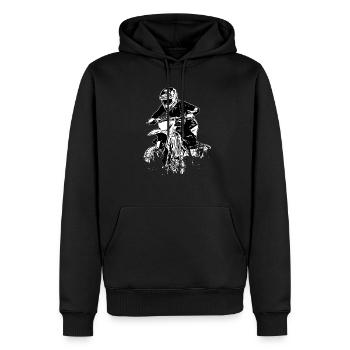 Motocross Design Enduro / Geschenkidee - Männer Premium Bio Hoodie - Schwarz - Vorne - Nico (187cm)