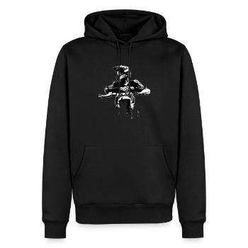 Motocross Design Enduro / Idée cadeau / MX - Sweat à capuche Premium bio Homme - noir - Devant - Nico (187cm)
