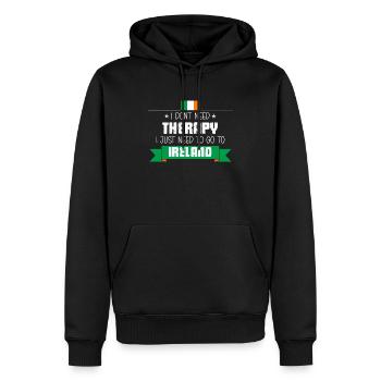 Voyage et vacances en Irlande - Je n'ai pas besoin de thérapie Irla - Sweat à capuche Premium bio Homme - noir - Devant - Nico (187cm)
