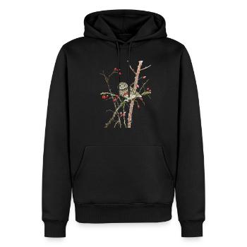 Joliment peint à la main en pierre sur la branche - Sweat à capuche Premium bio Homme - noir - Devant - Nico (187cm)