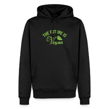 The future is vegan - Men’s Premium Organic Hoodie - black - Front - Nico (187cm)