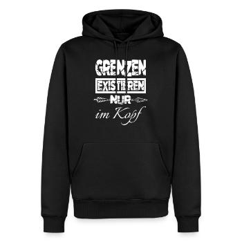gay bizeps weight lifting installing six pack - Männer Premium Bio Hoodie - Schwarz - Vorne - Nico (187cm)