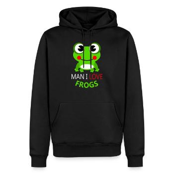 Frog - Männer Premium Bio Hoodie - Schwarz - Vorne - Nico (187cm)