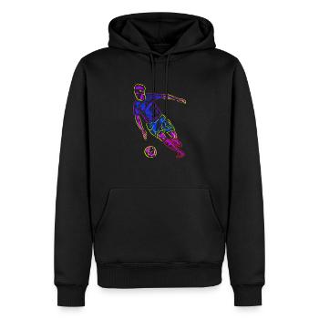 Football Neon Art Art Footballer Football Jersey - Men’s Premium Organic Hoodie - black - Front - Nico (187cm)